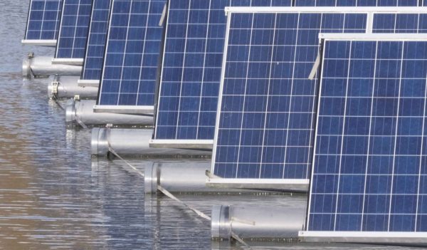 solar panels on water