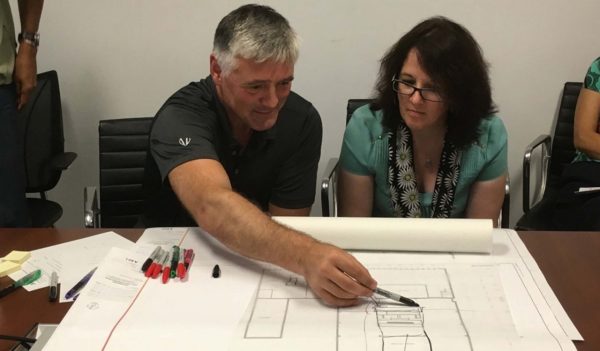 Dr. Bernhard Ganss, Vice Dean of Research at the University of Toronto’s Faculty of Dentistry, and Dr. Celine Levesque, Associate Professor, consider planning for the new Faculty of Dentistry.