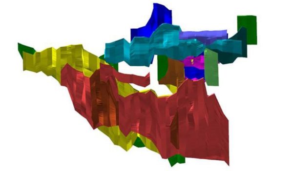 multi-coloured mine map rendering