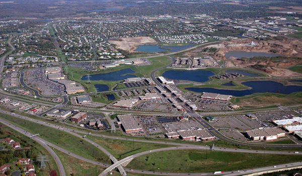Aerial view of Arbor Lakes, in Maple Grove, Minnesota.