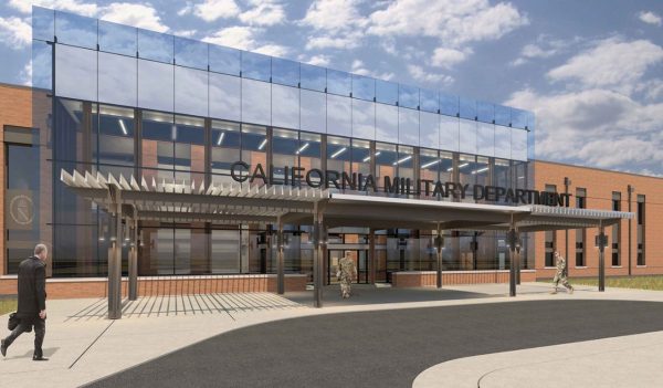 Rendering of the California Military Department entrance.