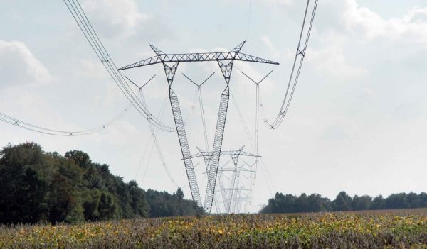 transmission lines in field