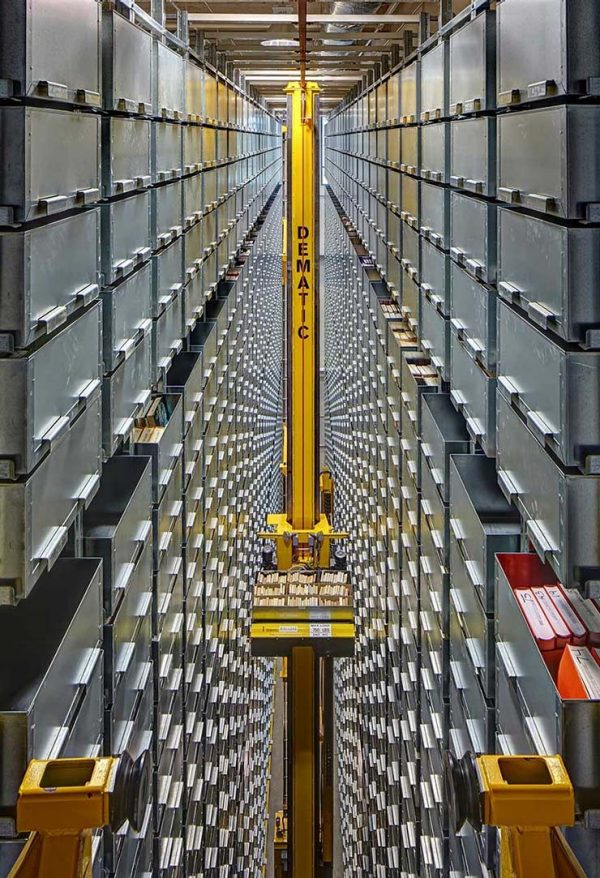 automated storage and retrieval system at Mary Idema Pew Librar