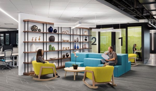 Open workplace with lounge seating